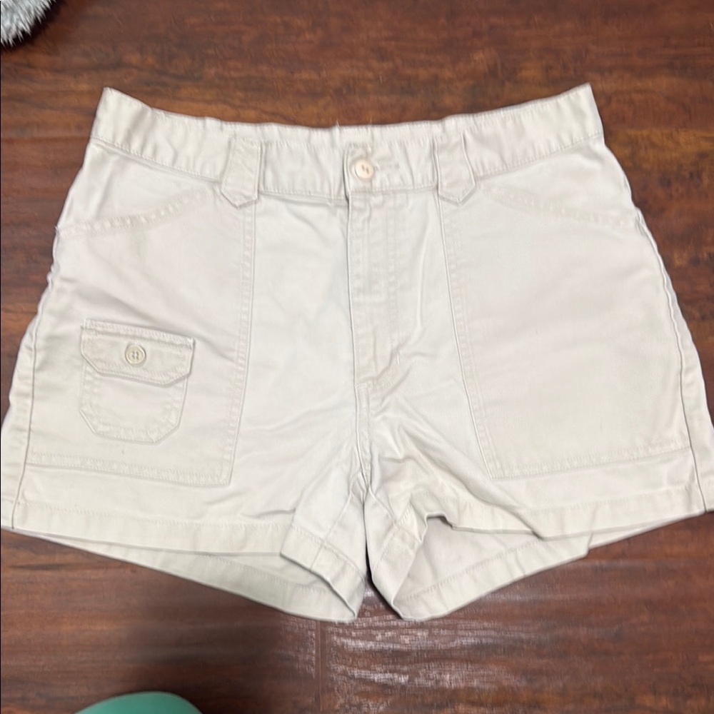 Old Navy Tan Cargo Shorts High Waist Relaxed Fit